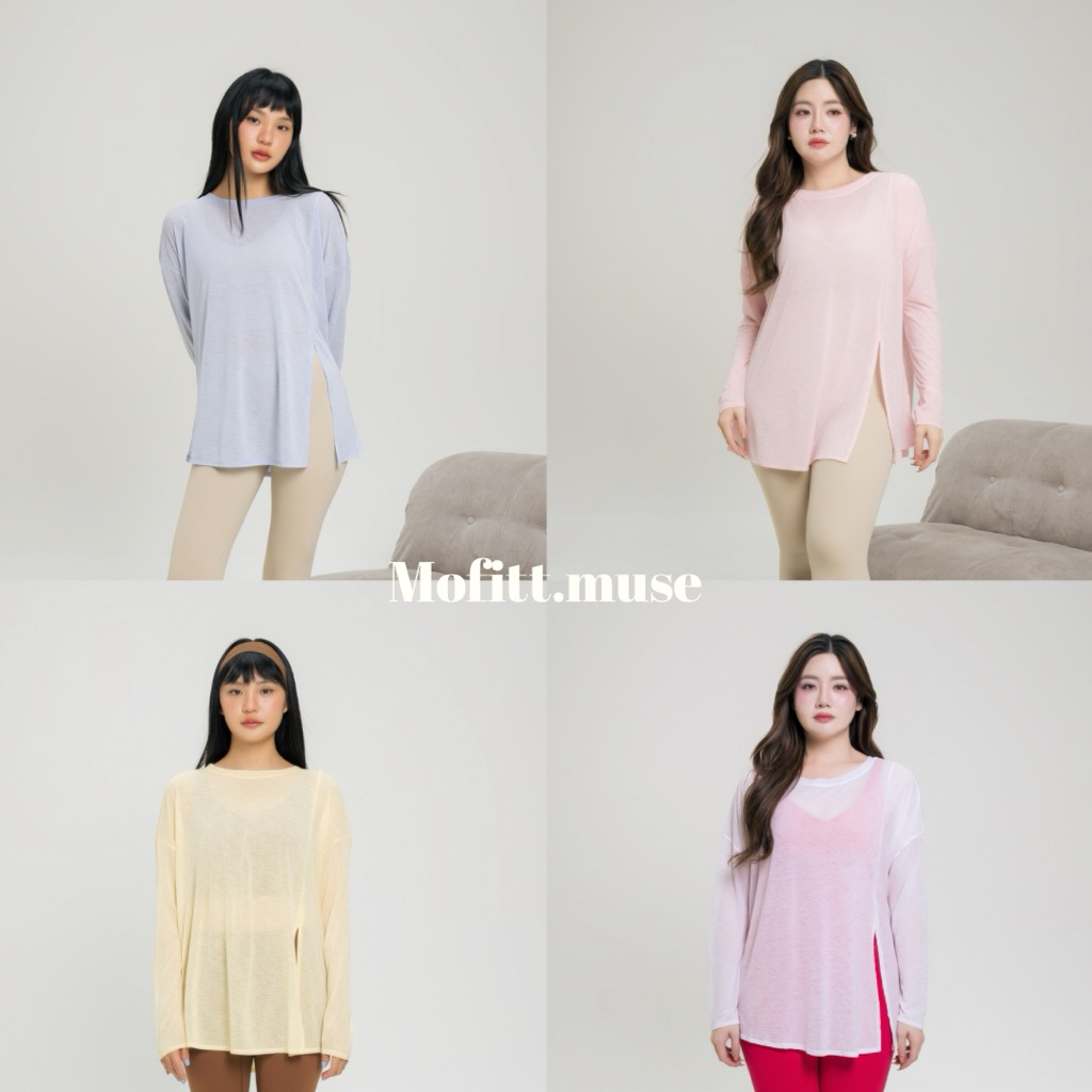 Mofitt.muse | Veil Long Sleeve เสื้อคลุมแขนยาว โยคะพิลาทิส ผ้าบางระบายอากาศแห้งไว