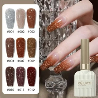 "พร้อมส่ง" ชุด 12 สีเจล สีเจลโทนกลิตเตอร์โฮโลแกรม กากเพชร แบน Xeijayi ขนาด 15ml (1pc)