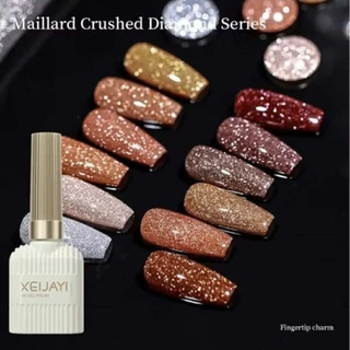 "พร้อมส่ง" ชุด 12 สีเจล สีเจลโทนกลิตเตอร์โฮโลแกรม กากเพชร แบน Xeijayi ขนาด 15ml (1pc)