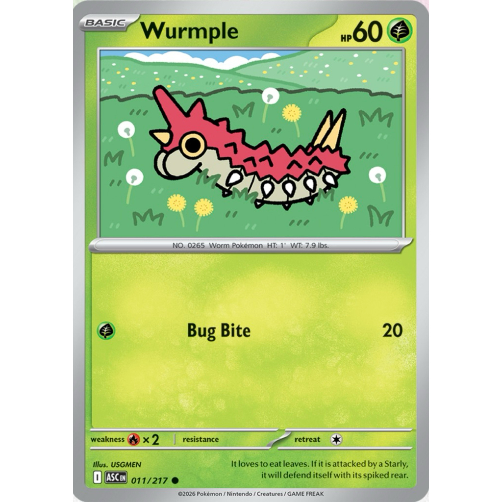 Pokemon card EN Wurmple-Energy Reverse Holo
