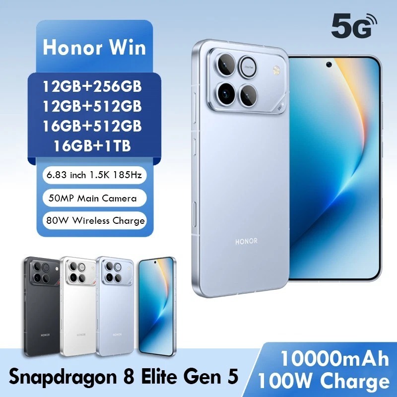 Honor WIN 5G 6.83”185Hz OctaCore SD8 Elite Gen 5 10000mAh Gaming Phone