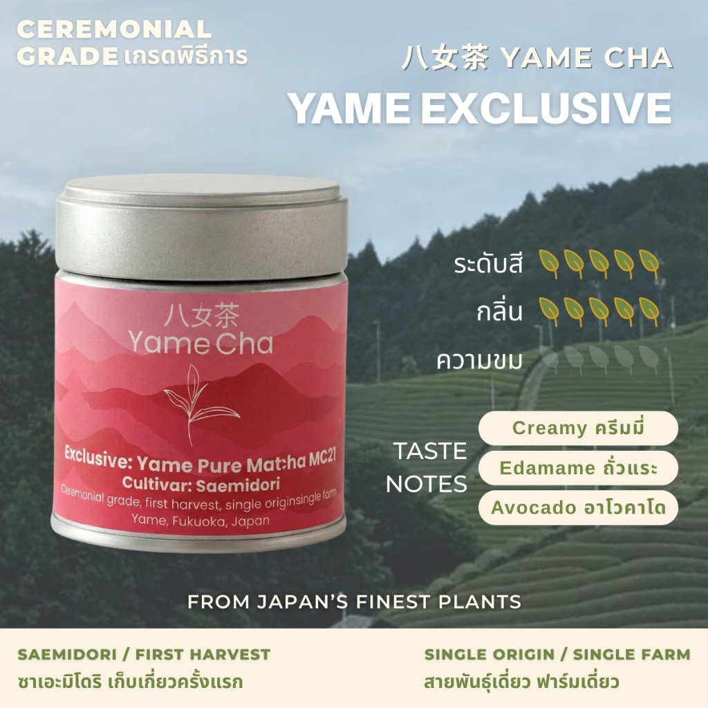 Matcha Yame Exclusive [Ceremonial Grade] ผงมัทฉะญี่ปุ่น เกรดพิธีการ 30 / 100g