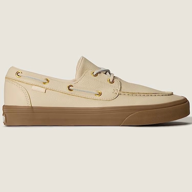 VANS 2-EYELET BOAT SHOE LEATHER TAN SNEAKERS สินค้ามีประกันแท้