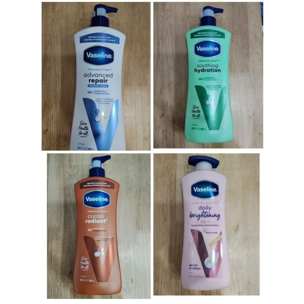 โลชั่นVaseline Intensive Care Body Lotion 600 ml. (รุ่นใหม่/เลือกสูตรด้านใน)​