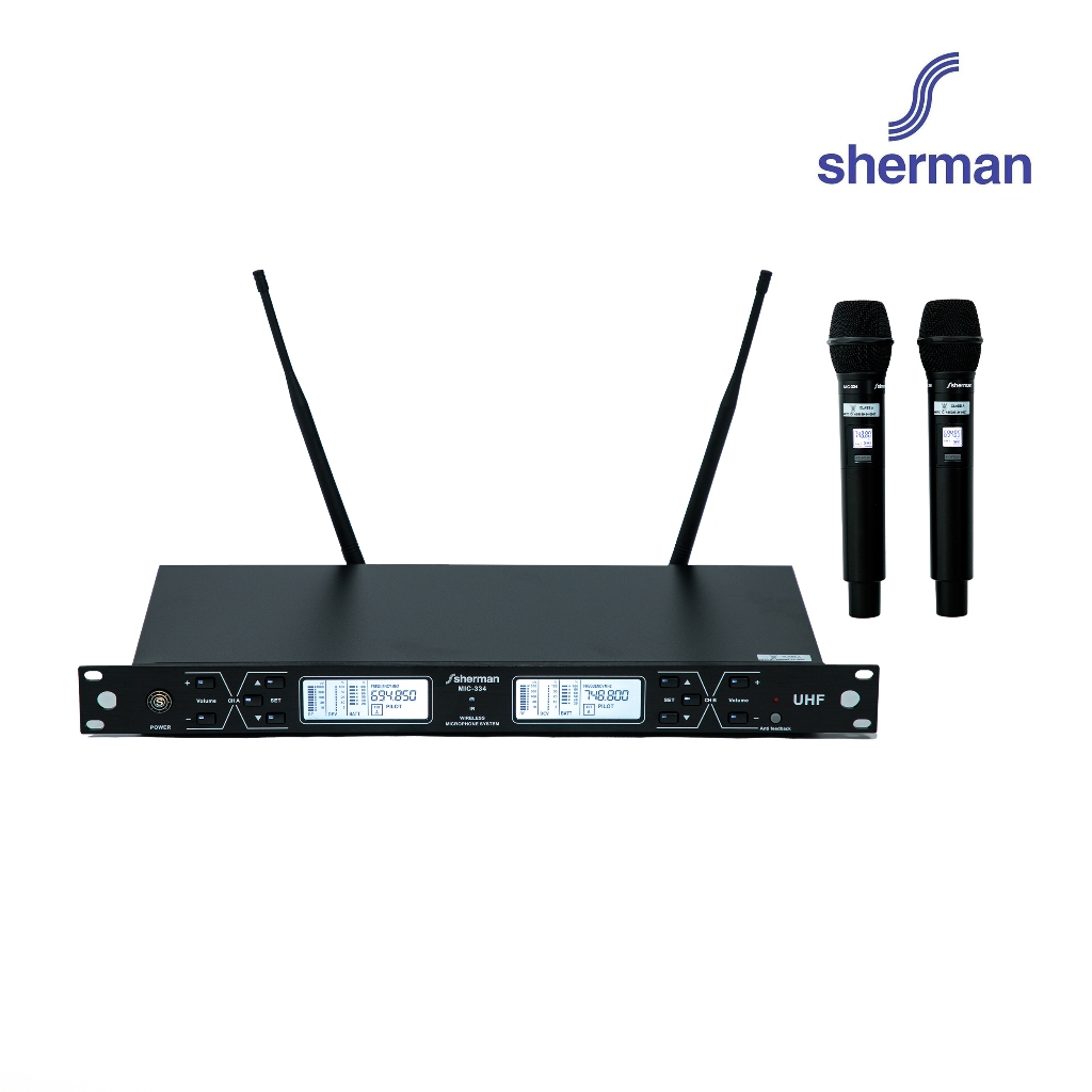 Sherman ชุดไมโครโฟนไร้สาย UHF รุ่น MIC-334