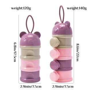 qoqolove👶กล่องนมผง กล่องนมผงทารกแบบพกพา 3/4 ชั้น ความจุสูง นมผงสามารถเทจากด้านข้าง