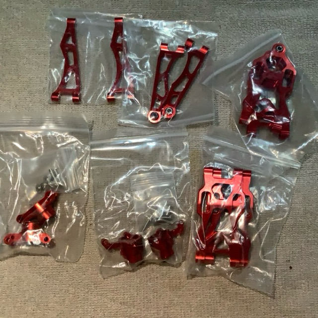 (สินค้าในไทย) ชุดอัพเกรด อลู สีแดง  สำหรับ 1/16 SCY  16101 16102 16103 16201pro JJRC Q130 C8805