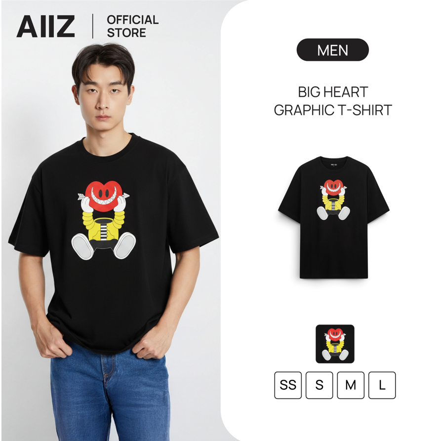 AIIZ เสื้อยืดแขนสั้นลายกราฟิก AIIZ Big Heart Graphic T-Shirt