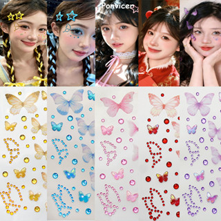 【COD】ใบหน้าเพชรผูกโบว์สติกเกอร์ผีเสื้อ-ทนทานยาวนานอะคริลิครู…