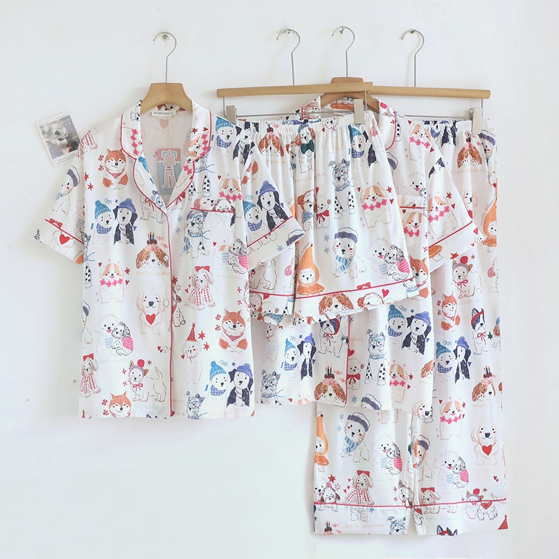 Muslin Pajamas Silk Satin รุ่น Together Forever (N2236 T2236) | ชุดนอนผู้หญิง
