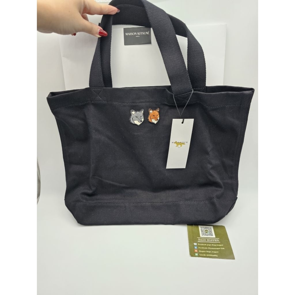 New Maison Kitsune double fox head🐺🦊 tote ของแท้💯 พร้อมส่ง