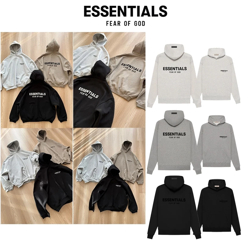 ขายสินค้าของแท้เท่านั้น New Hot เสื้อ Fear of God Essentials SS22 SS24 Hoodie ชาย และหญิงเสื้อฮู้ดหลวม