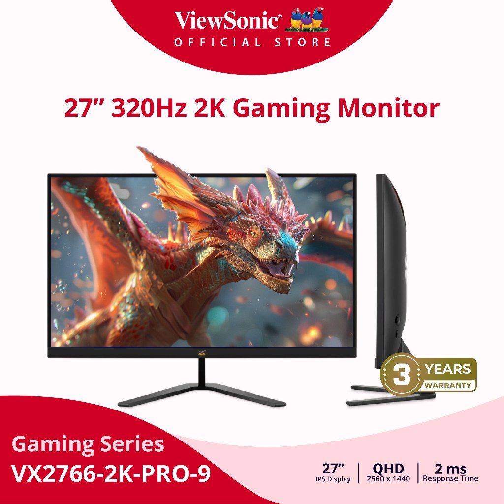 ViewSonic Gaming Monitor VX2766 2K PRO-9 / 27"/ IPS / 320 Hz / 2 ms (จอมอนิเตอร์)