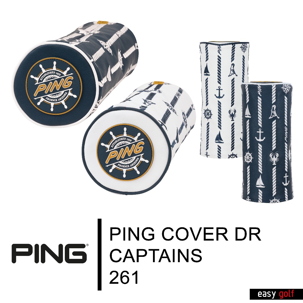 PING COVER DR CAPTAINS 261 PING HEAD COVER ปลอกหัวไม้กอล์ฟ ปลอกหุ้มหัวไม้กอล์ฟ