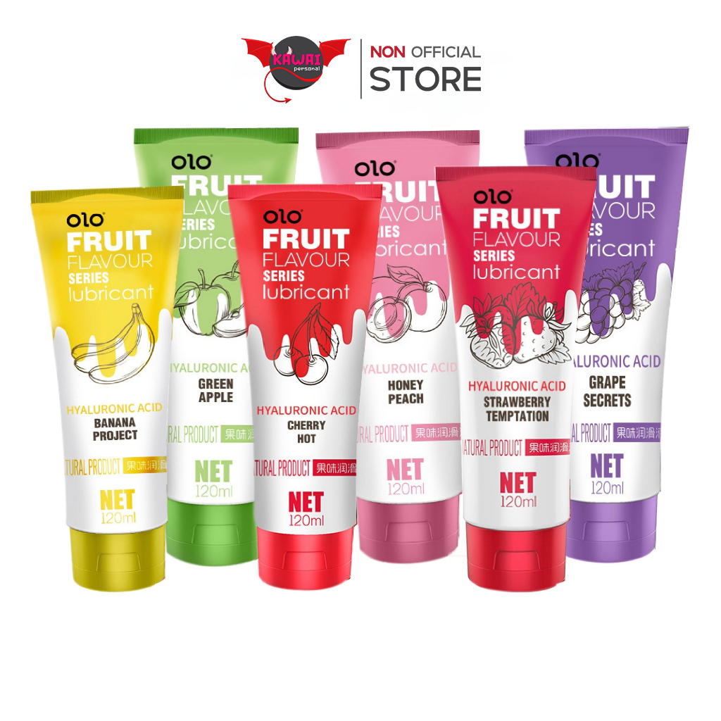 OLO Fruit Flavour Series เจลหล่อลื่นกลิ่นรสผลไม้ ไฮยาลูรอน กลืนได้ ขนาดพกพา 120ml ล้างออกง่าย