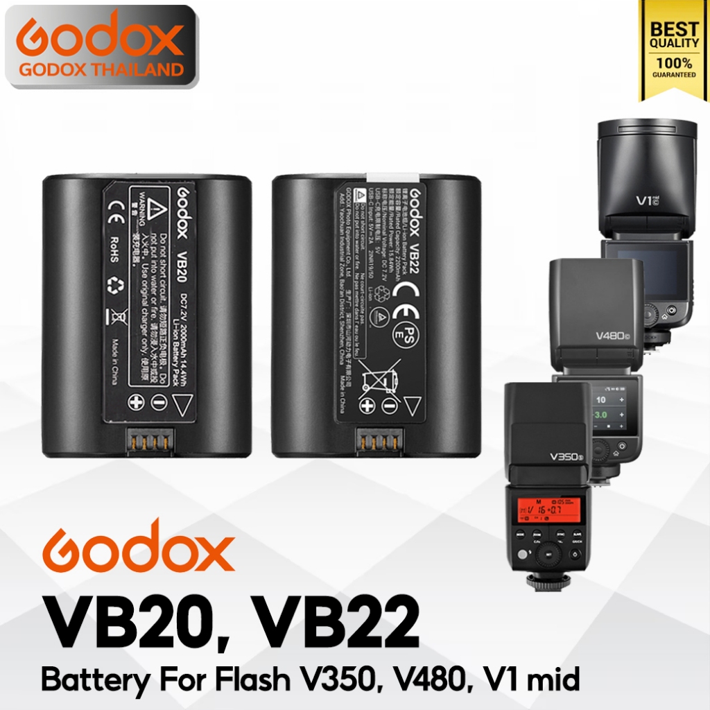 Godox Battery VB20, VB22 For Flash V350, V480, V1 mid - Godox Thailand
