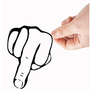 สติกเกอร์ติดรถ Fu*kyou นิ้วกลาง 1 แผ่น สติกเกอร์คำคม สติกเกอ…