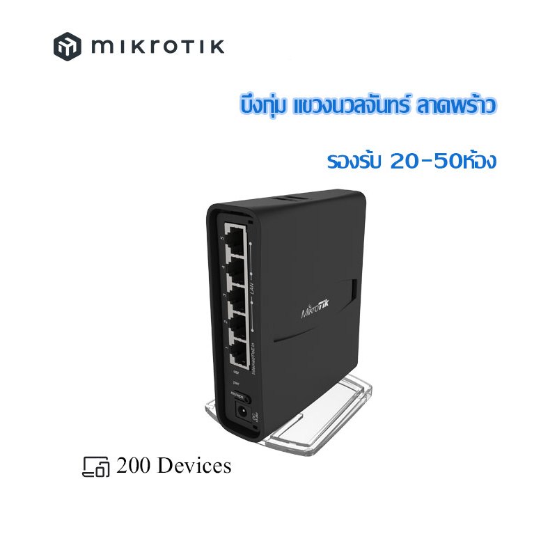 hAP ac² RBD52G-5HacD2HnD-TCเร้าเตอร์กิกะบิต 5 พอร์ต USB Log เหมาะกับหอพัก ร้านกาแฟ รีสอร์ท อื่นๆ
