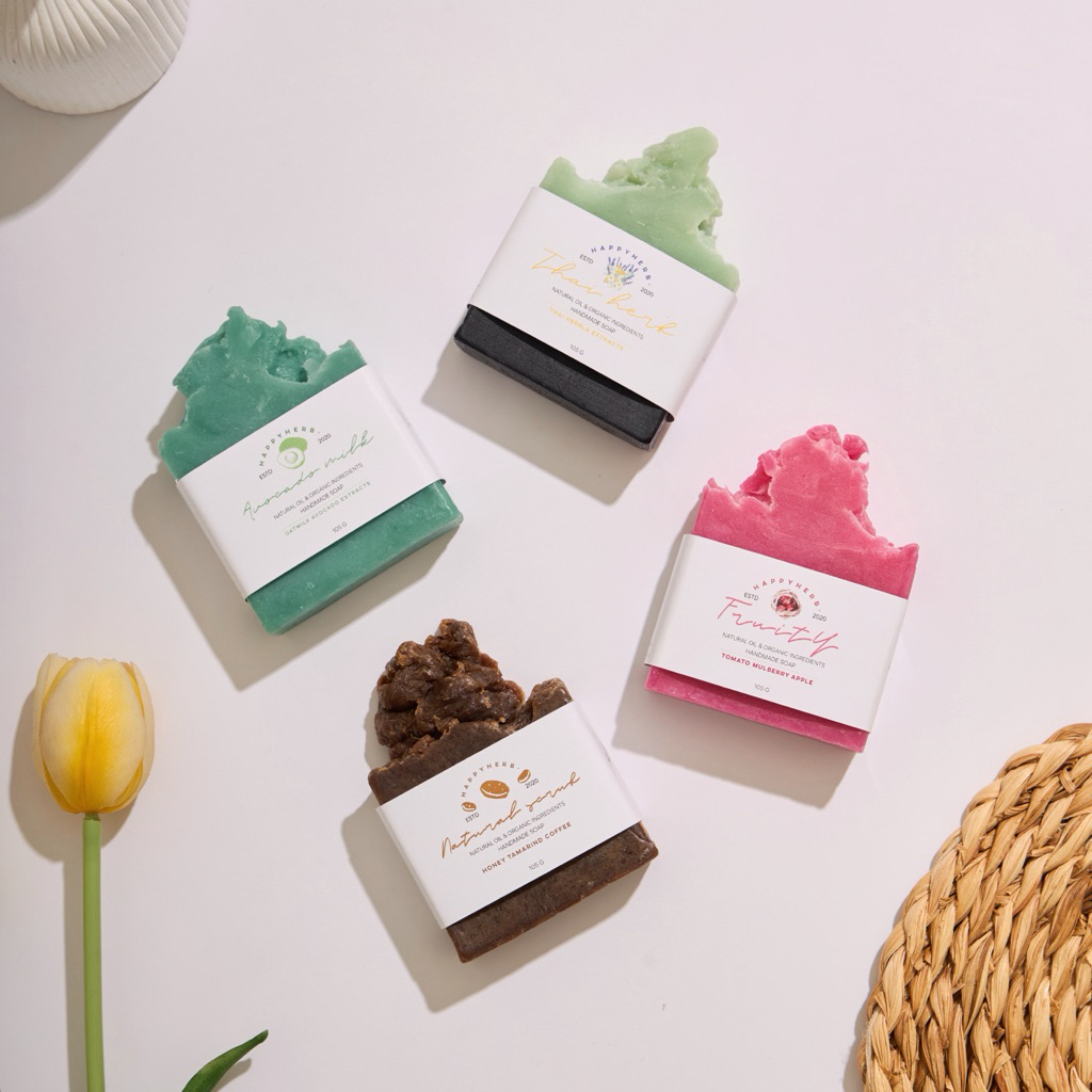Big set 4 soap | สบู่แฮปปี้เฮิร์ป ครบทุกสูตร