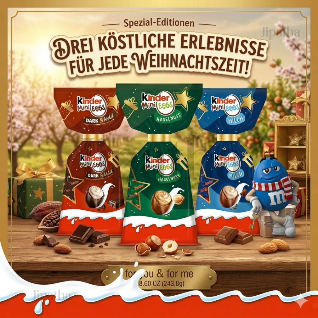 Kinder mini eggs มีทั้งหมด 3 รส น้ำหนัก 85 กรัม