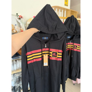 MC JEANS เเขนยาวรุ่นตามหา สีดำเเถบเเดงเหลือง แบรนด์เเท้ มีปล…