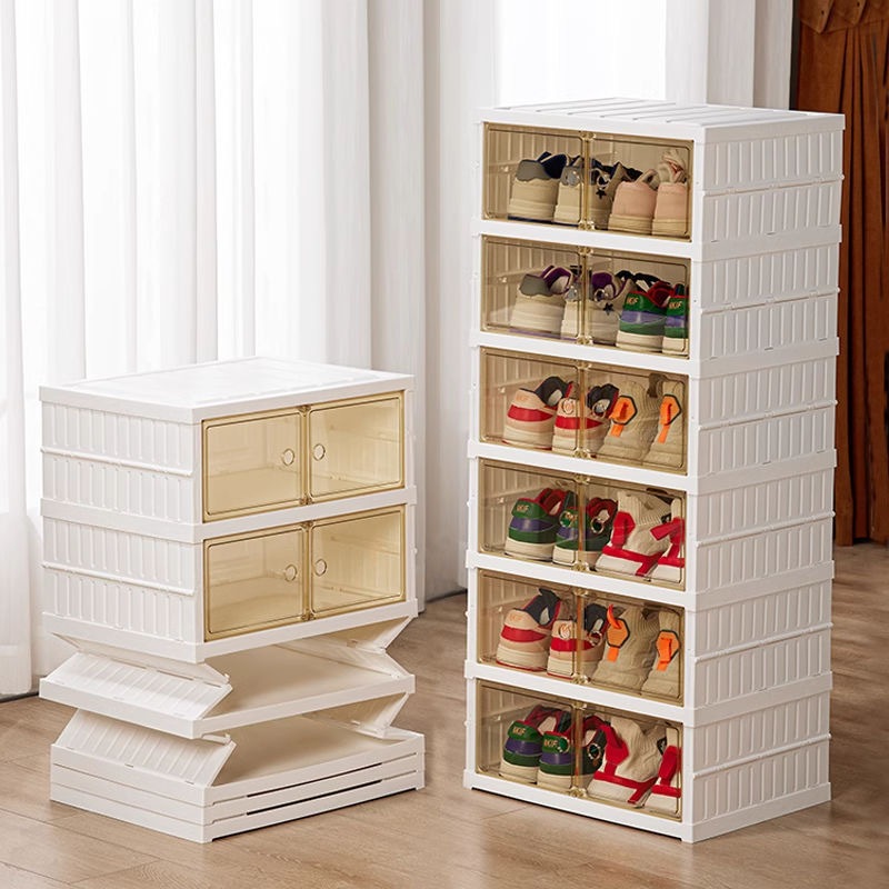 【โปรโมชั่น】Ubear ใส่รองเท้า กล่องใส่รองเท้าแบบพับเก็บได้ วัสดุหนา Shoe Box แข็งแรง กันน้ำ-ฝุ่น