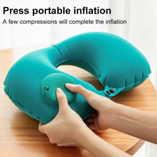หมอนหนุนเป่าลมพกพา  หมอนเดินทาง U น้ำหนักเบา เหมาะสำหรับสำนั…