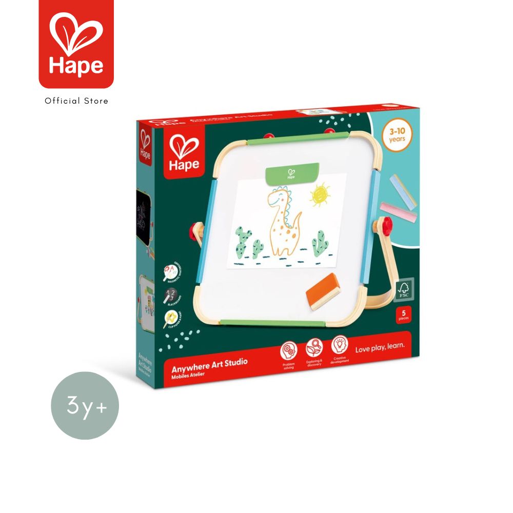 Hape Anywhere Art Studio – لوح رسم خشبي بوجهين | من 3 سنوات صورة 8