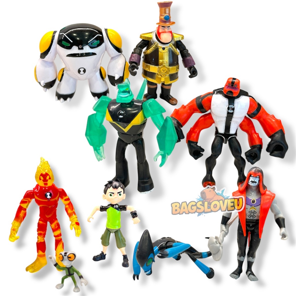 ส่งเร็ว มีของแถม โมเดล Ben 10 เบนเท็น ขนาดความสูง 10 - 14 CM.  มีไฟที่หน้าอก ขยับแขน ขาได้