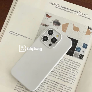 baby-Case Silicone เคสสีWhite สีขาวกำมะยี่โลโก้ สำหรับรุ่นiPhone11-17 17Air 17Pro 17ProMax