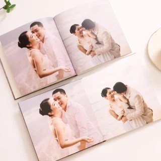 Photobook: โฟโต้บุ๊คทำง่าย ปกแข็ง 8x8 ทำเองบนแอป - ปกติ (20 หน้า) หรือ กางได้ 180° (12 หน้า)