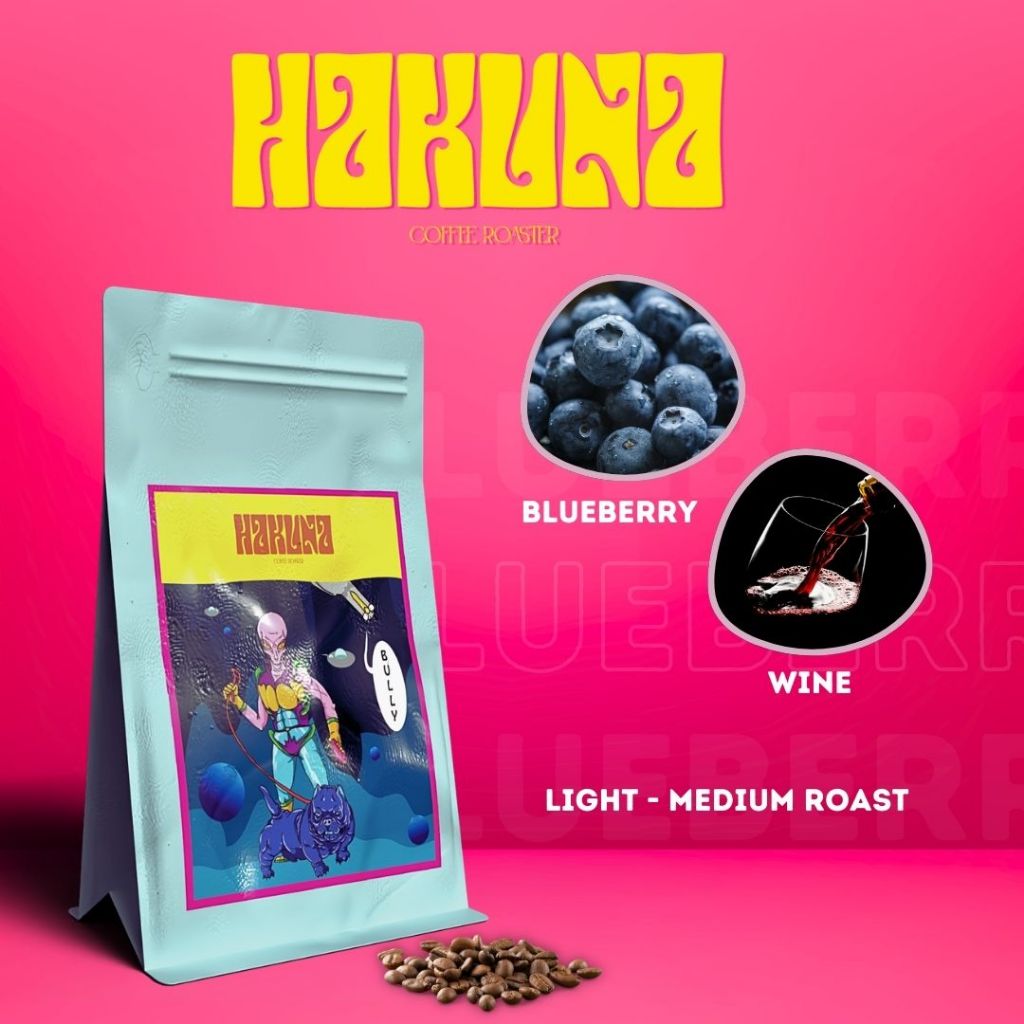 Hakuna Coffee Roaster เมล็ดกาแฟคั่วอ่อนกลาง Blue Berry อราบิก้า 100%