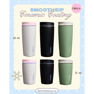 พร้อมส่งจากไทย ✨ Ceramic coating* owala smoothsip slider 12-20 oz. คว่ำไม่หก เก็บอุณหภูมิร้อน-เย็นได้ 🧊🍵