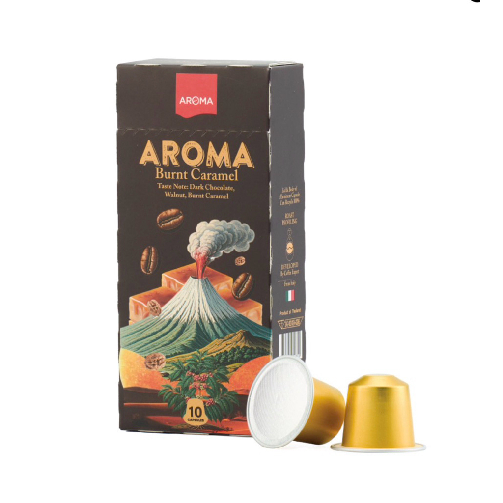 Aroma Capsule กาแฟแคปซูล Juicy Fruity/Honey Espresso/Colombia/Burnt Caramel/Tiramisu (1กล่องx10แคปซู