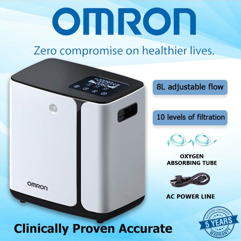 Omron oxygen concentrator เครื่องผลิตออกซิเจนแบบพกพาที่มีอัตราการไหลที่ปรับได้ (1-9 ลิตร/นาที) เหมาะ