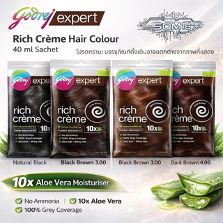 ยาย้อมผมอินเดีย ใช้งานง่าย​ เพียง30นาที​ Godrej Expert Rich Creme 40ml.