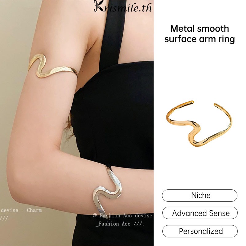 COD-ในไทย ยุโรปและอเมริกาคลื่นโลหะเปิดสร้อยข้อมือความรู้สึกการออกแบบที่เรียบง่ายวินเทจสำหรับผู้หญิง เครื่องประดับแฟชั