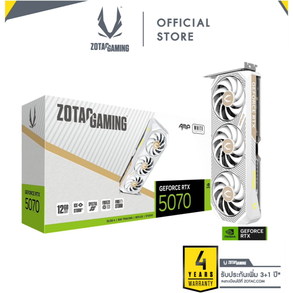 ZOTAC GAMING GEFORCE RTX 5070 AMP WHITE ED 12GB GDDR7 (ZT-B50700FQ-10P)