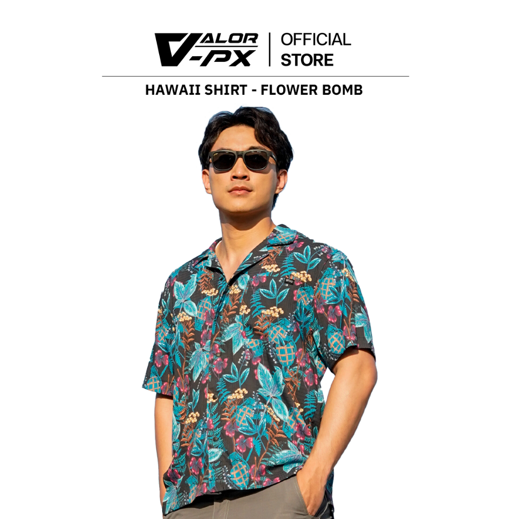 VALOR PX - Hawaii Shirt [Flower Bomb] เสื้อฮาวาย ใส่หน้าร้อน เสื้อคอปก