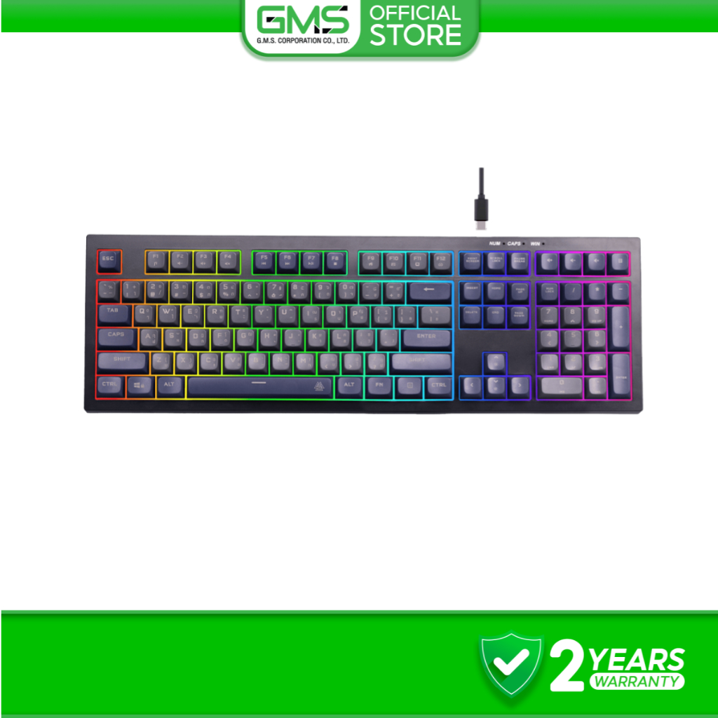 [สินค้ารับประกัน 2 ปี]  EGA คีย์บอร์ดมีไฟ TYPE K11 Membrane Switch เสียงเงียบ ปุ่มนุ่ม แป้นไทย/อังกฤษ