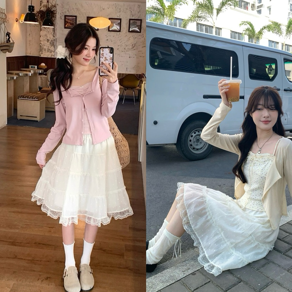 Somedays | 🐰Naeun Skirt กระโปรงลูกไม้หวานๆลูกคุณหนู งานพรีเมียมจากตึกเกาหลี🇰🇷e