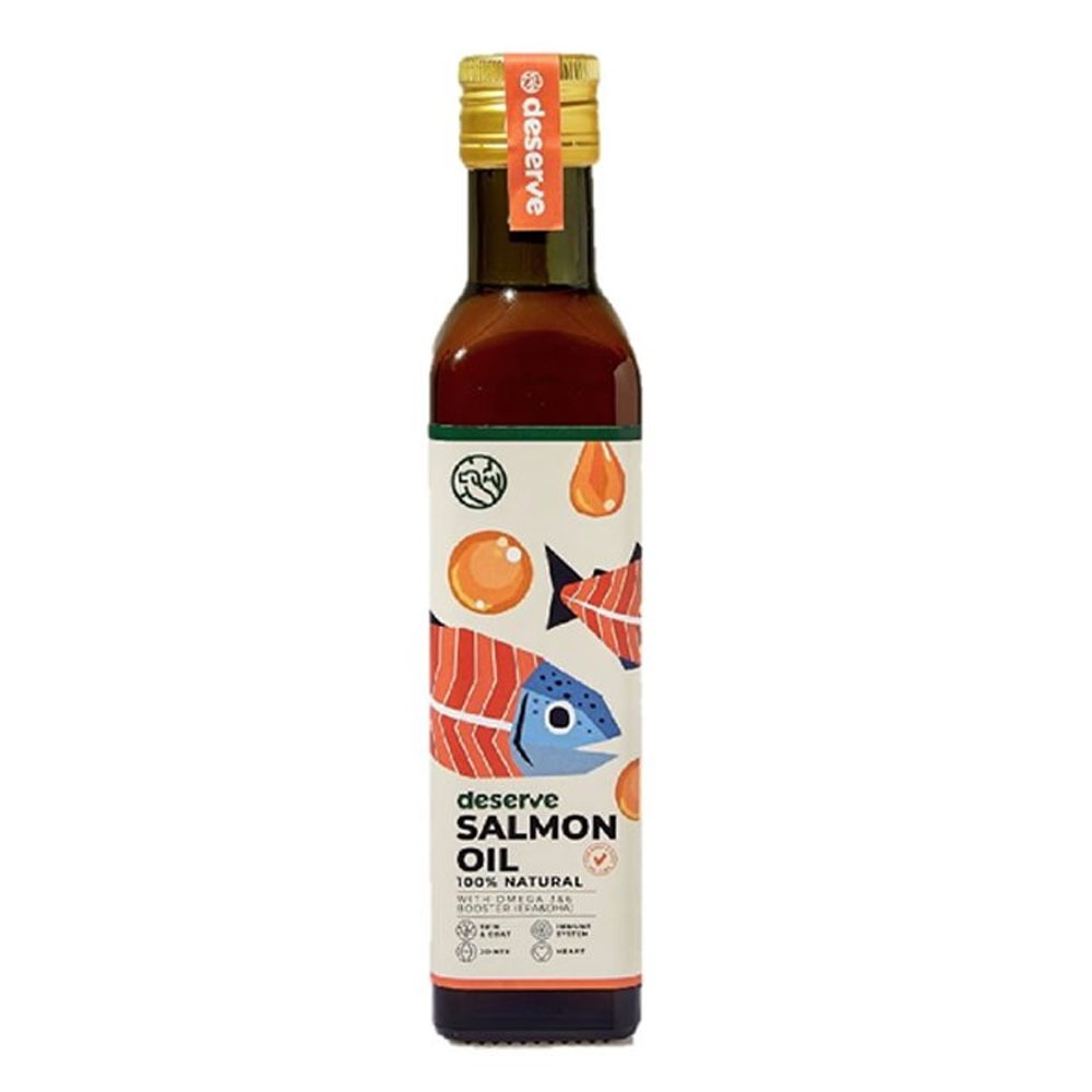 DESERVE Dogs and Cats Salmon Oil 230ml. ดีเซริฟ แซลมอน ออยล์ น้ำมันจากปลาแซลมอน