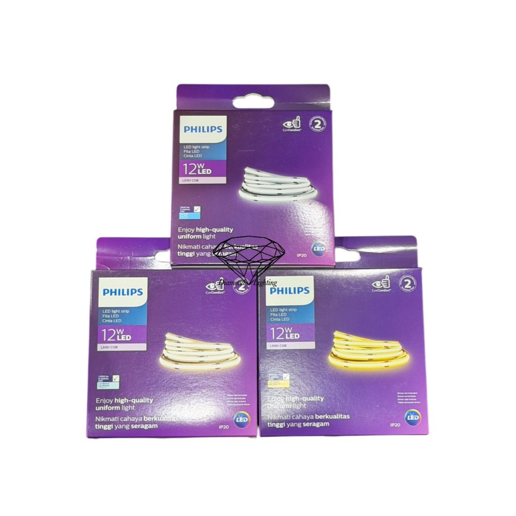 PHILIPS ไฟริบบิ้น ไฟติดตู้ LED COB 24V รหัส LS161 แสงวอร์มไวท์ (3000K) แสงคูลไวท์ (4000K) และแสงขาว(6500K)ไม่รวมหม้อแปลง