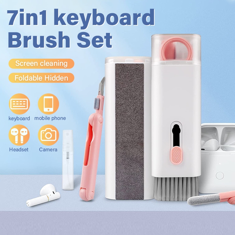 ชุดแปรงทำความสะอาดคีย์บอร์ดคอมพิวเตอร์ 7 in 1 & 20 in 1 เหมาะสำหรับแปรงทำความสะอาดหูฟังคีย์บอร์ดและส