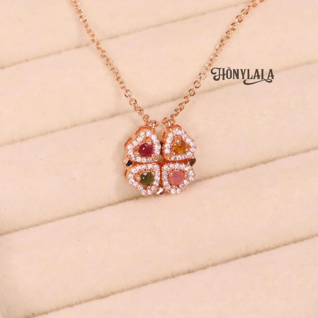 TMN26  สร้อยคอ พลอยธรรมชาติแท้ ทัวร์มาลีน I  ปรับขนาดได้ | ซื้อ 1 แถม 2 แถมกล่องหนัง แถมเครื่องประดั