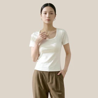 WsimpleBra | Cara Top Shirt เสื้อยืดผู้หญิง คอยู แขนสั้น มีบราในตัว เลิกใส่ชุดชั้นในและซิลิโคลปิดจุก