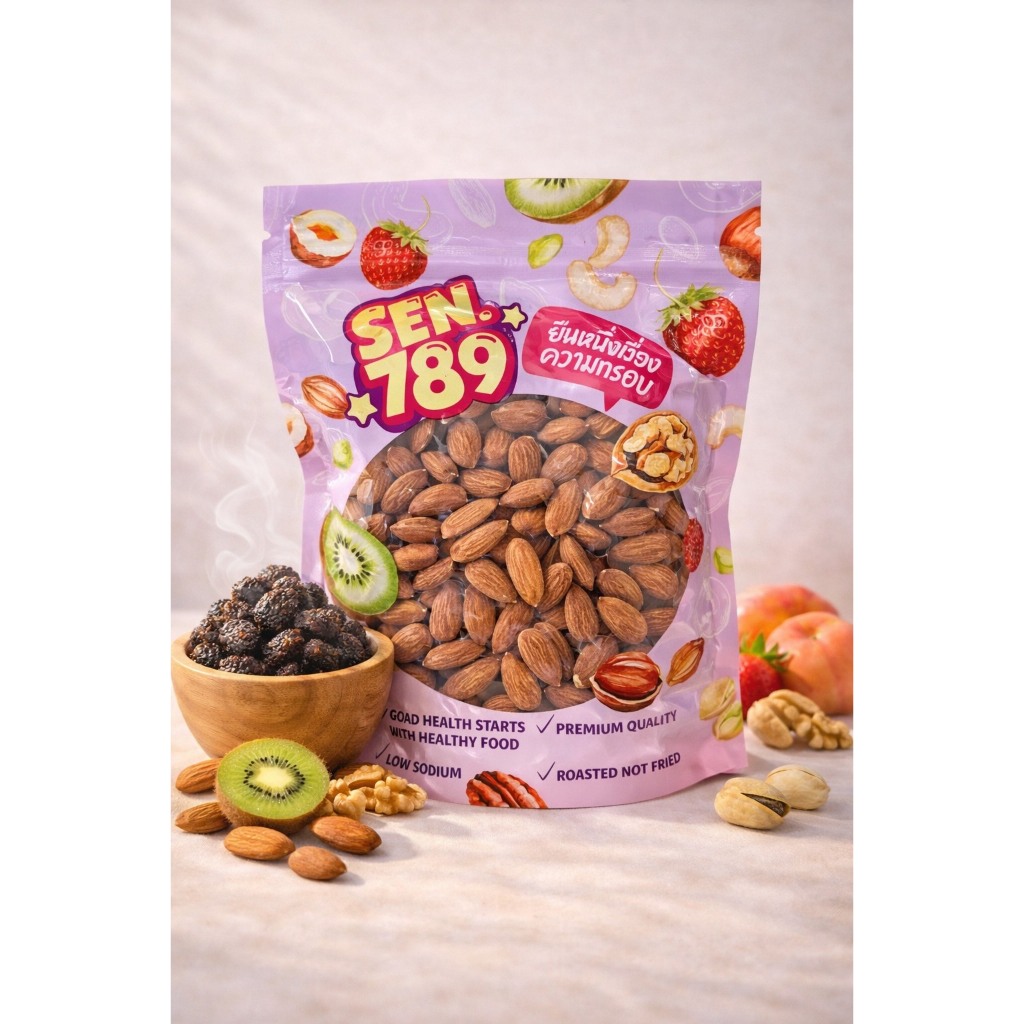 อัลมอนด์อบ ขนาด 500G อบเกลือ พร้อมรับประทาน