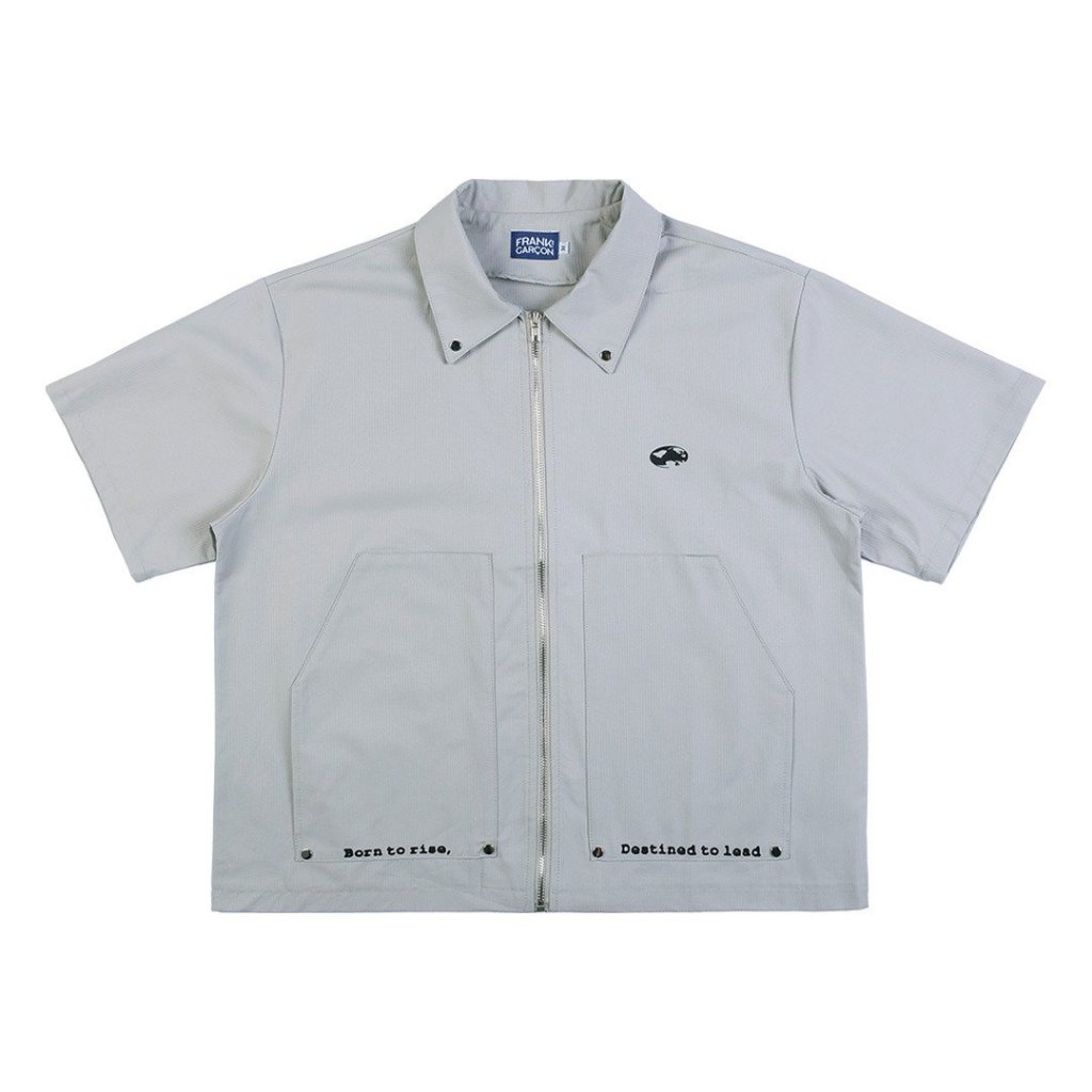 BORN TO RISE ZIPPER SHIRT | เสื้อเชิ้ตมีซิป
