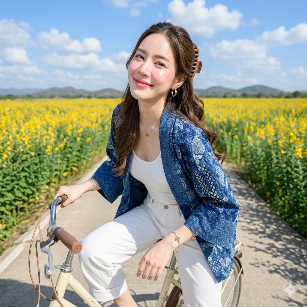 CNX - เสื้อคลุมผ้าม่อฮ้อมกัดลาย ผ้าฝ้ายทรงสวยใส่สบาย