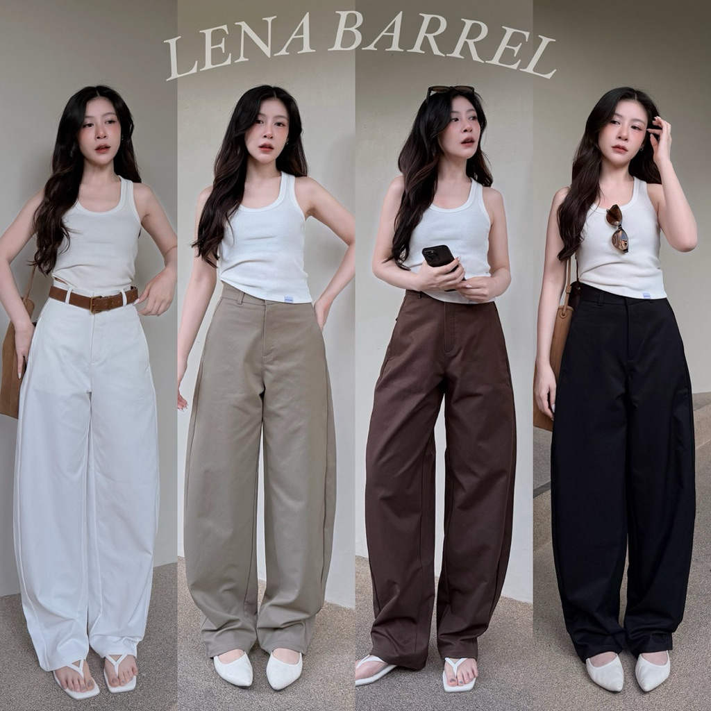 รุ่นLena barrel pants  กางเกงทรง barrel ที่กำลังมาแรง